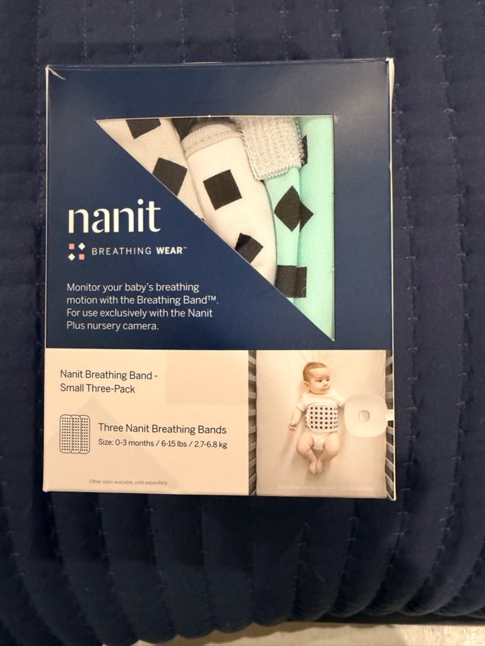 Nanit Baby Breathing Bands - Small Three-Pack (Mint & White)